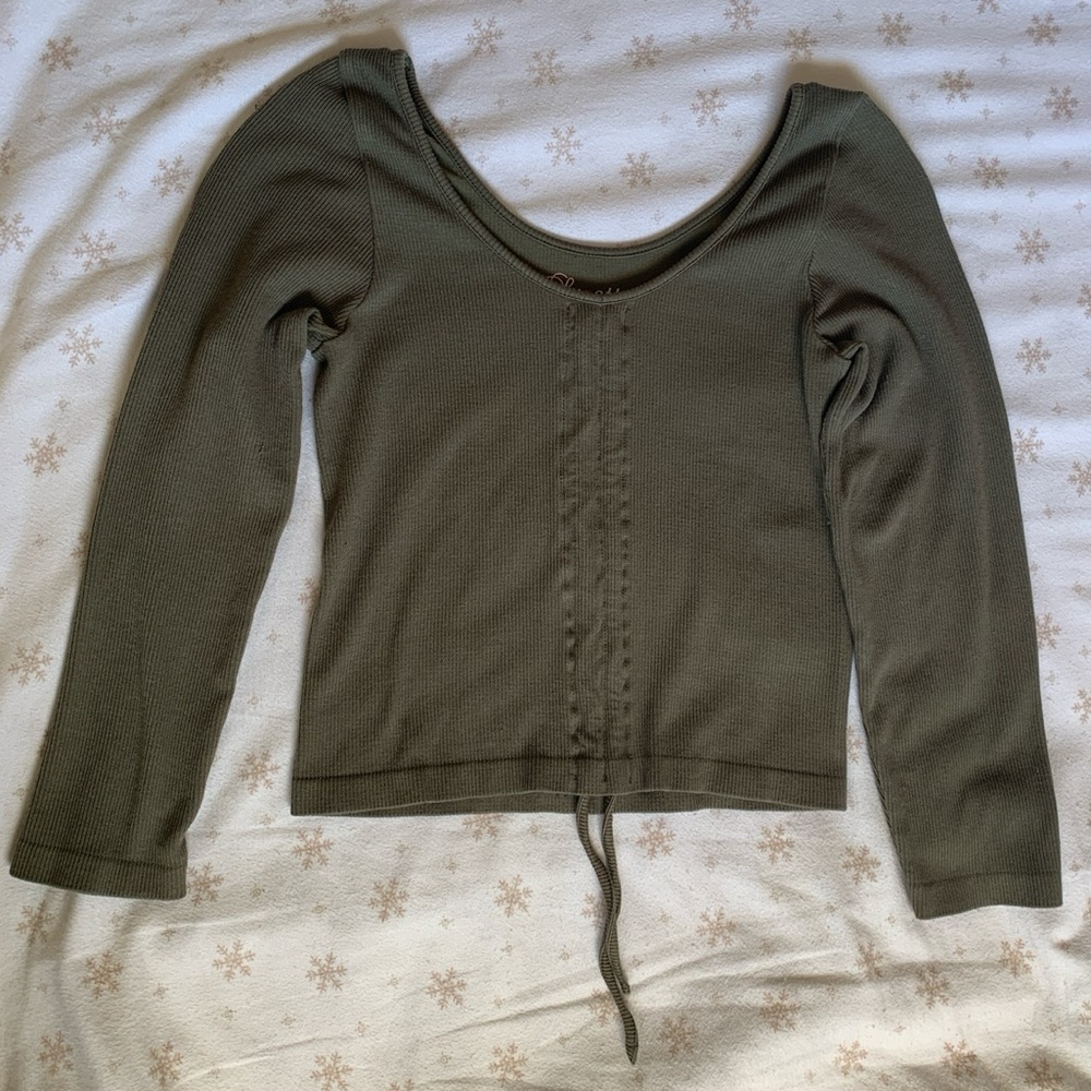 Green Cropped Top Size S